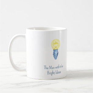 Caneca De Café O Homem com a Lâmpada de Ideias Brilhantes