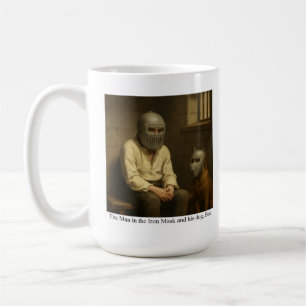 Caneca De Café O Homem da Máscara de Ferro e seu cachorro, Bob.