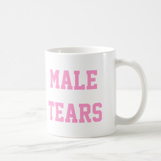 Caneca De Café O homem rasga o rosa irónico de Misandry (Direita)