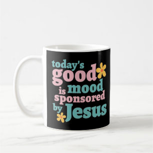 Caneca De Café O humor de hoje patrocinado por Jesus - Floral