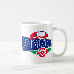 Caneca De Café o inglês de Inglaterra da bola de rugby aumentou