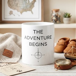 Caneca De Café O Início da Aventura Anúncio de Novo Bebê Fofo