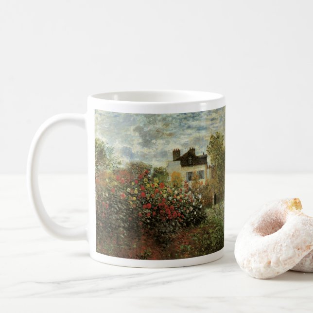 Caneca De Café O Jardim de Monet em Argenteuil de Claude Monet (Com Donut)