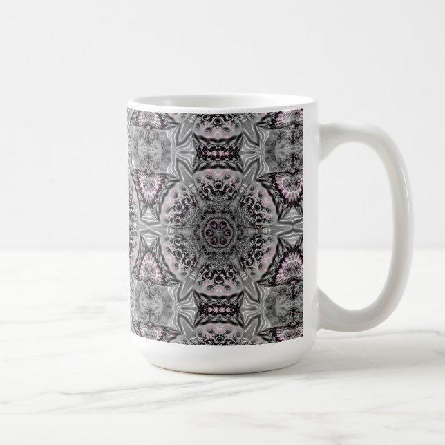 Caneca De Café O Jardim Fractal Prateado (Direita)