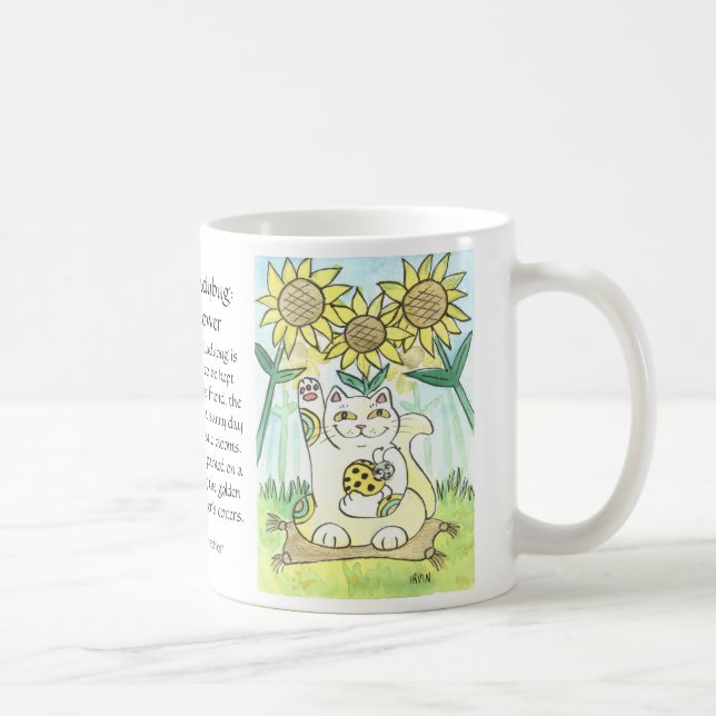 Caneca De Café O joaninha afortunado: Senhora Girassol (Direita)