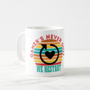 CANECA DE CAFÉ O JOGADOR NUNCA SAIU - NÓS REINICIAMOS - NERD DE