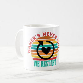 CANECA DE CAFÉ O JOGADOR NUNCA SAIU - NÓS REINICIAMOS - NERD DE J