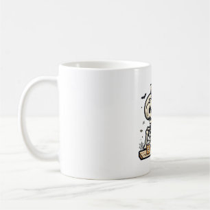 Caneca De Café O Jornal do Esqueleto Espantalho Diário Halloween