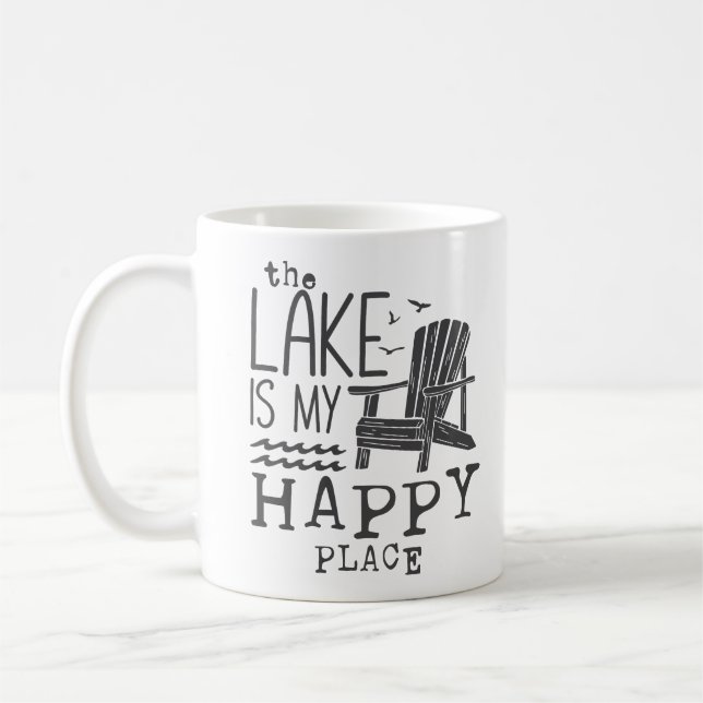 Caneca De Café O Lago É Meu Lugar Feliz (Esquerda)