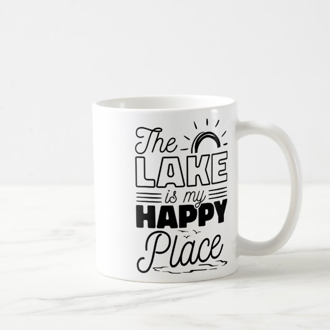 Caneca De Café O Lago É Meu Lugar Feliz (Direita)