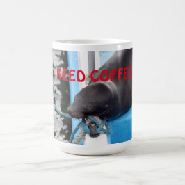 Caneca De Café O Leão do Mar das Galápagos com sono precisa de ca