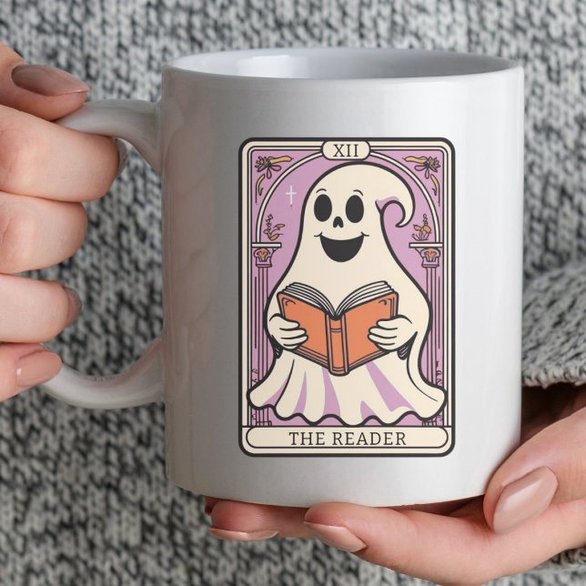 Caneca De Café O Leitor Halloween Tarot (Criador carregado)