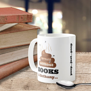 Caneca De Café O Livro Mais Amigo Engraçado Adora Poop de Bookie