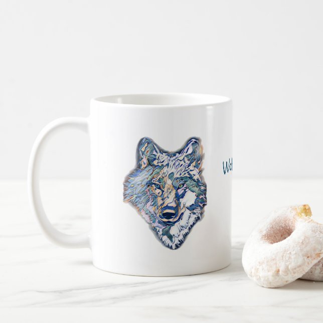 Caneca De Café O Lobo de inverno (personalizado) (Com Donut)