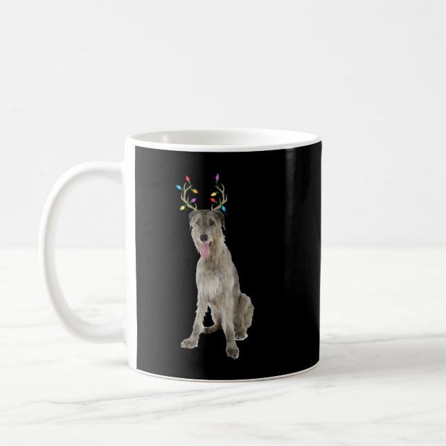 Caneca De Café O Lobo-Irlandês Reindeer Cão de Natal (Esquerda)