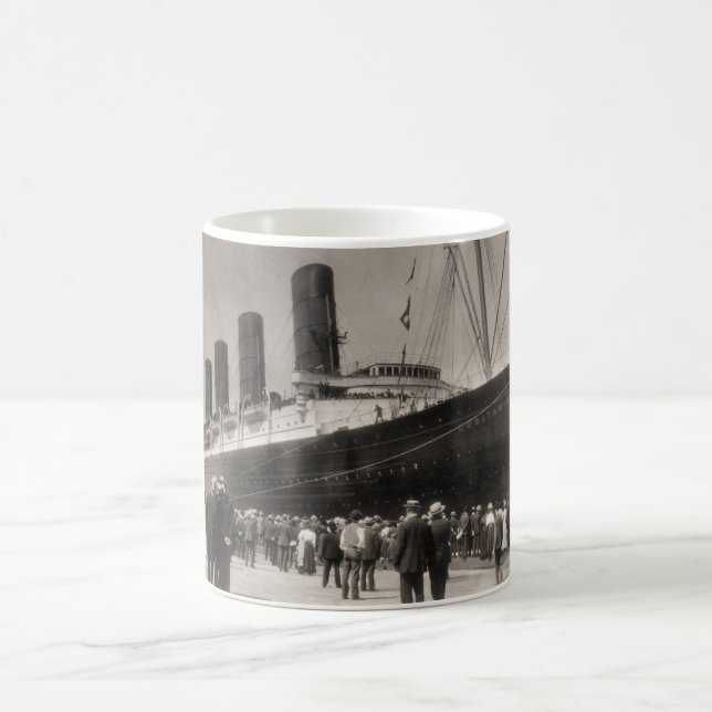 Caneca De Café O Lusitania chega a Nova Iorque 1907 (Centro)