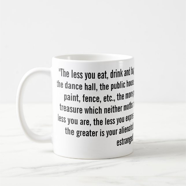 Caneca De Café O Maior é a sua Vida Alienada Karl Marx (Esquerda)