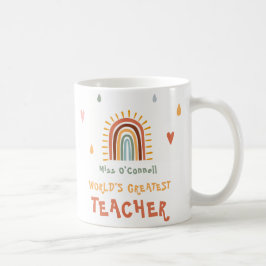 Caneca De Café O maior professor do mundo doado a Boho Rainbow
