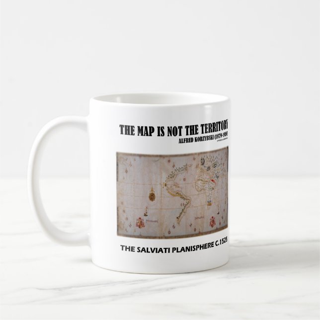 Caneca De Café O Mapa Não É O Território Planisphere Salviati (Esquerda)