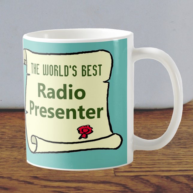 Caneca De Café O melhor apresentador de rádio do mundo. (Criador carregado)