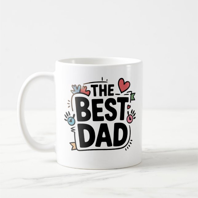Caneca De Café O melhor design de texto para pai (Esquerda)