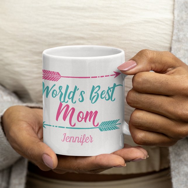 Caneca De Café O melhor Dia de as mães personalizado da mamãe (Criador carregado)