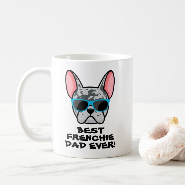 Caneca De Café O melhor Dia de os pais francês Blue Merle Frenchi (Com Donut)