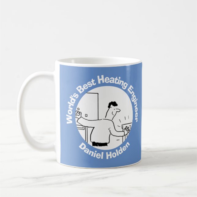 Caneca De Café O melhor Engenheiro de aquecimento do mundo a pers (Esquerda)