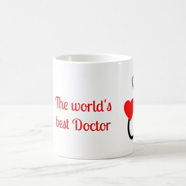 Caneca De Café O melhor médico do mundo em vermelho (Centro)