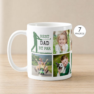 Caneca De Café O MELHOR PAI DE Golf, PELA Colagem de Fotos PAR 7