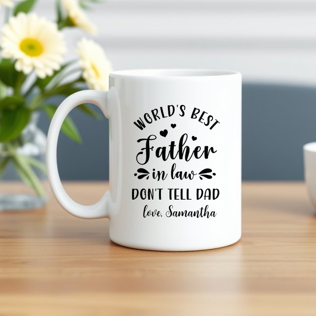 Caneca De Café o melhor pai do mundo em dia de os pais de lei (Personalized World's Best Father in law Coffee Mug Gift for Wedding, Fathers day, Birthday)