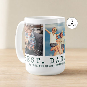 Caneca De Café O MELHOR PAI Moderno NUNCA 3 Fotos Personalizadas 