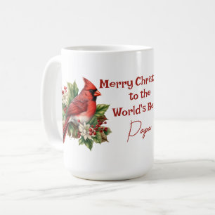 Caneca De Café O melhor papá do mundo Cardeal Vermelho de Natal