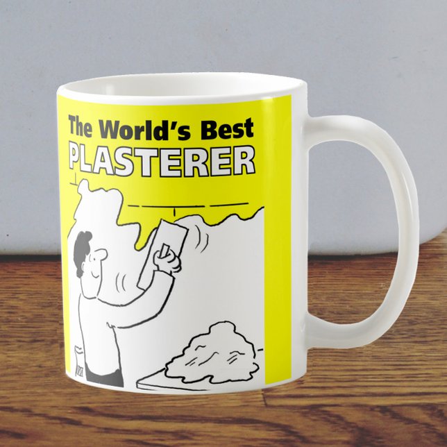 Caneca De Café O Melhor Plasterer do Mundo (Criador carregado)