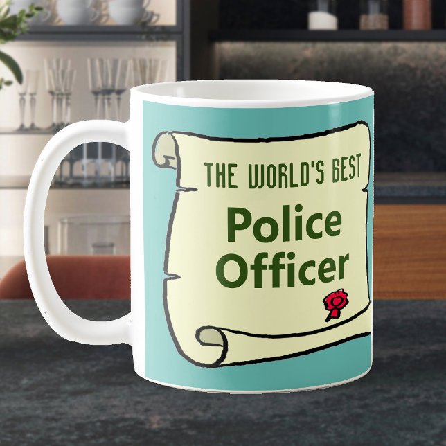 Caneca De Café O Melhor Policial do Mundo. (Criador carregado)