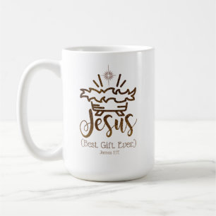 Caneca De Café O MELHOR PRESENTE DE JESUS Natal Escrito Cristão 