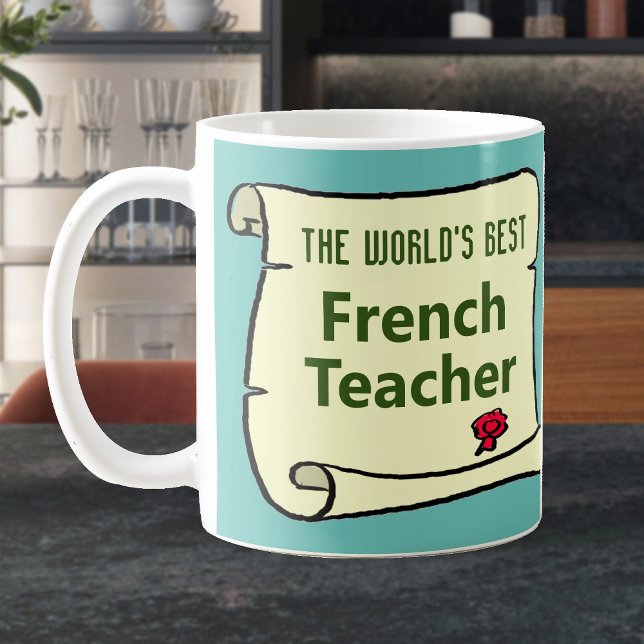 Caneca De Café O melhor professor francês do mundo. (Criador carregado)