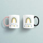 Caneca De Café O melhor professor personalizado do arco-íris azul<br><div class="desc">O Rainbow amarelo-amarelo personalizado caneca elegante e elegante melhor professor verão,  Natal ou presente de fim de mandato.</div>