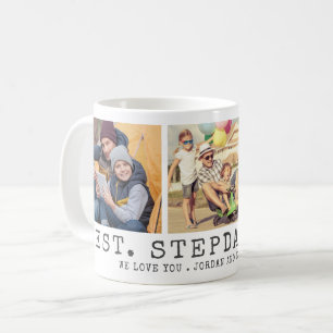 Caneca De Café O MELHOR STEPDAD ATÉ 3 Fotos Personalizadas