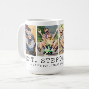 Caneca De Café O MELHOR STEPDAD ATUAL 4 Fotos Personalizadas