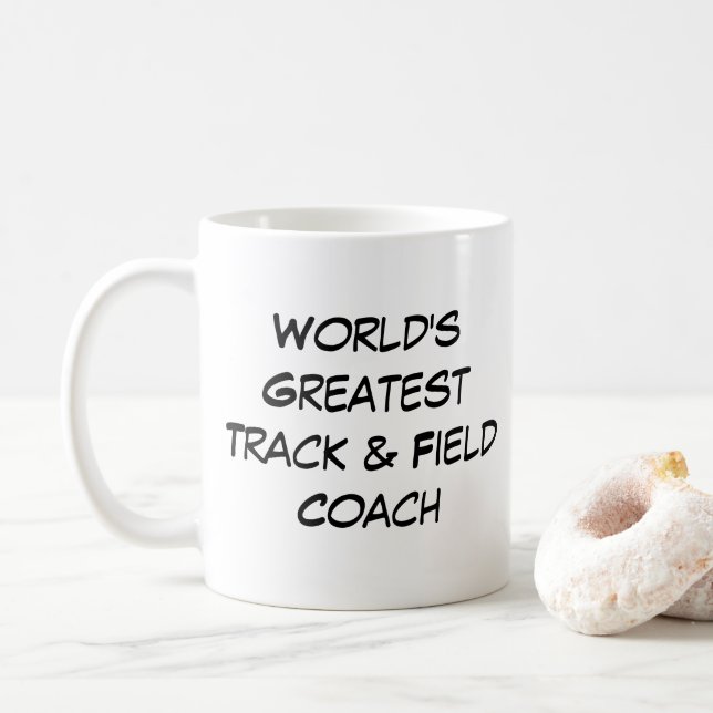 Caneca De Café "O melhor treinador de rastreamento e campo do mun (Com Donut)