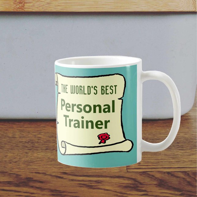 Caneca De Café O melhor treinador pessoal do mundo. (Criador carregado)