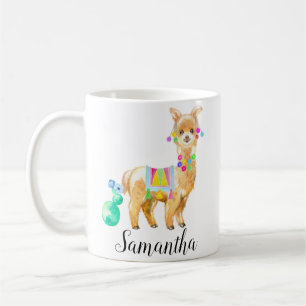 Caneca De Café O Menininho Bonito Llama Personalizado