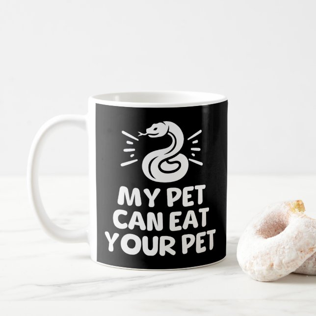 Caneca De Café O Meu Pet Pode Comer O Seu Pet, Cobra Engraçado. (Com Donut)