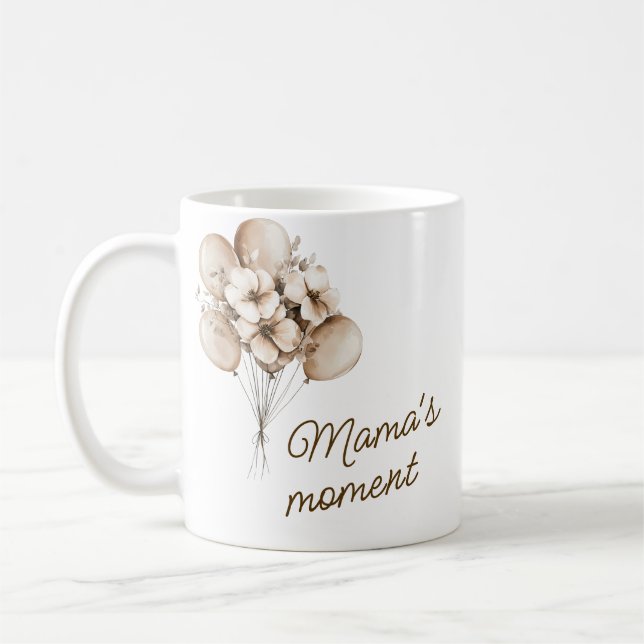 Caneca de café O momento da Mamãe com Nome (Esquerda)