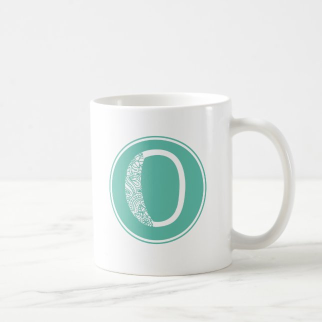 Caneca De Café O Monograma Floral Inicial (Direita)