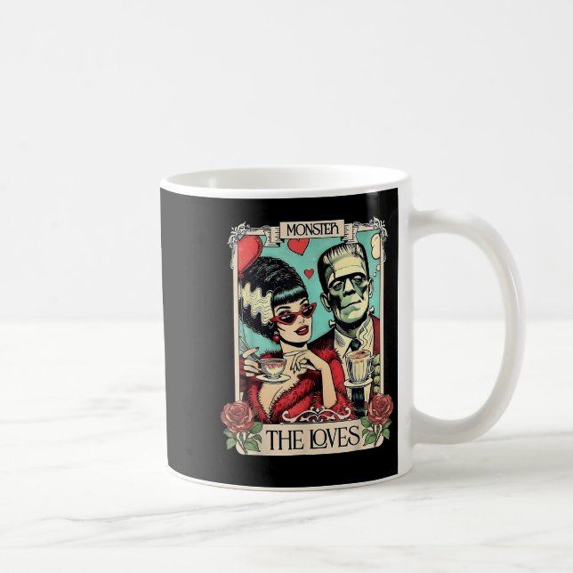 Caneca De Café O Monstro Frankenstein E A Noiva Os Amantes Taro (Direita)