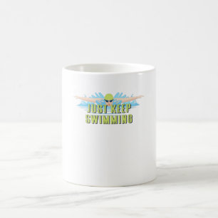 Caneca De Café O nadador cita: Continue nadando Amante de nata