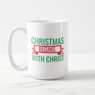 Caneca De Café o natal começa com cristo-15523