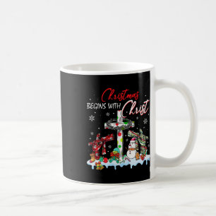 Caneca De Café O Natal Começa Com O Cristo Snowman Christian Rel